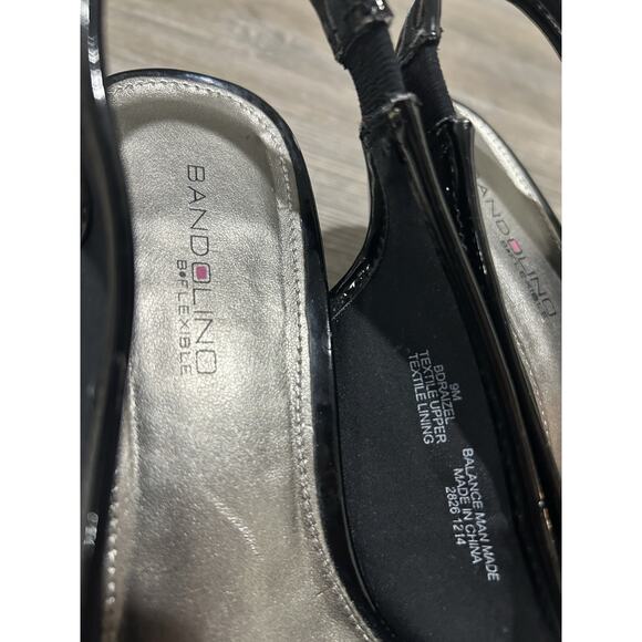 Womens Bandolino Black Open Toe Block Heel Sling back Size 9 Shoes - Picture 2 of 7